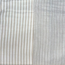 Yarn-Dyed Double Gauze STRIPES Pebble / Off-White